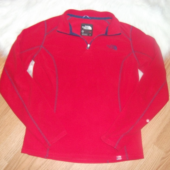 The North Face Sweaters - The North Face Red Fleece Pullover Quarter Zip